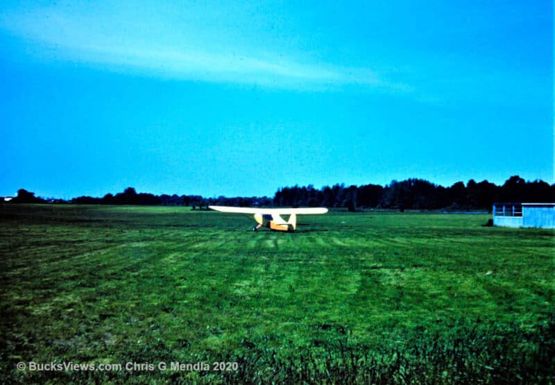 Plane on the grass strip at Buehl Field in Bucks County PA