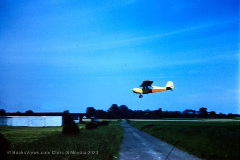 Plane landing at Buehl Field in Bucks County PA